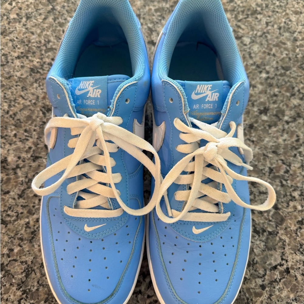Nike Air Force 1 Light Blue and White Sneakers